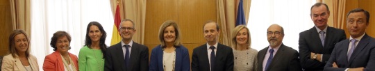 Soledad Ramos, Begoña Buces, Elena Ruiz, Pedro Llorente (Subsecretario), Fátima Báñez (Ministra), Jose Ignacio Sacristán, Graciela de Andrés, Ángel Luis Sanchéz-Iglesias, Rafael García y Gabriel Álvarez (Gabinete Subsecretario)